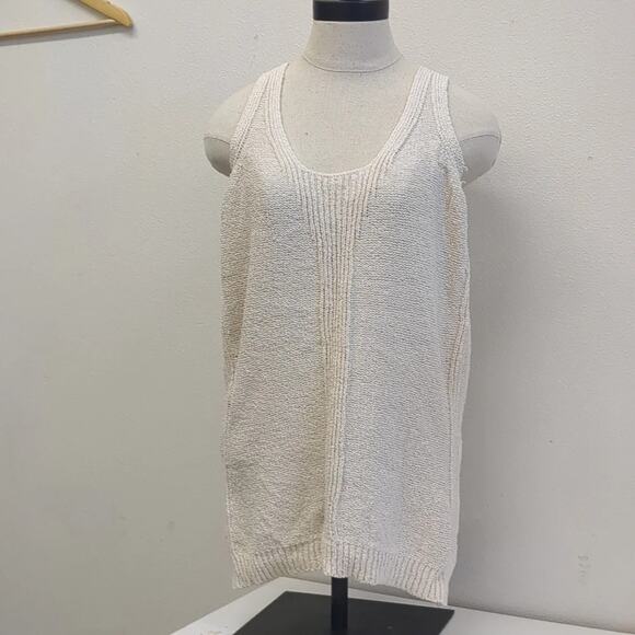 Sigrid‎ Olsen white knit tank top vest size M - Picture 1 of 6